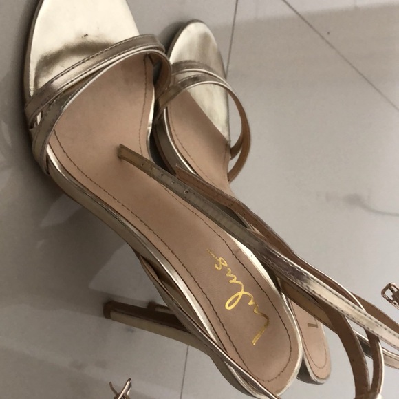 Lulus Gold Strappy Sandals - Picture 2 of 2